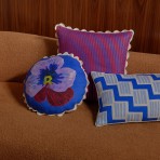 Bonnie and Neil | Cushion Round | Pansy Klein Blue